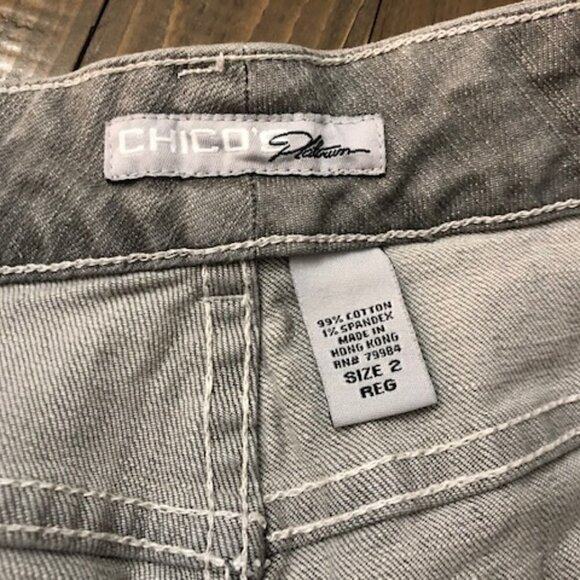 Chico's Platinum Gray Boot Cut Jeans w/ Studded Pockets - Picture 5 of 5